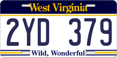 WV license plate 2YD379