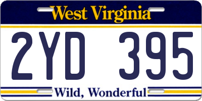 WV license plate 2YD395