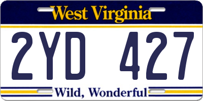 WV license plate 2YD427