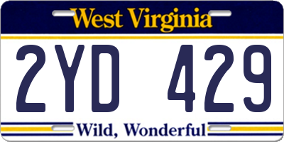 WV license plate 2YD429