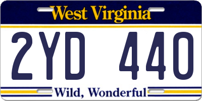WV license plate 2YD440