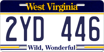 WV license plate 2YD446