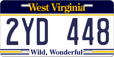 WV license plate 2YD448