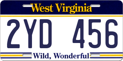 WV license plate 2YD456