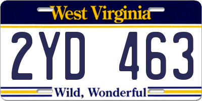 WV license plate 2YD463
