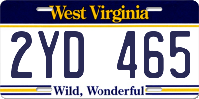 WV license plate 2YD465
