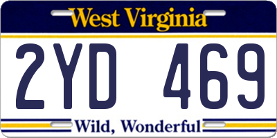 WV license plate 2YD469