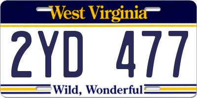 WV license plate 2YD477