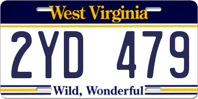 WV license plate 2YD479