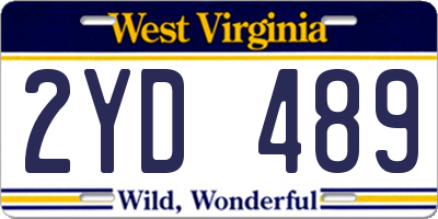 WV license plate 2YD489