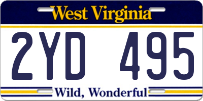 WV license plate 2YD495