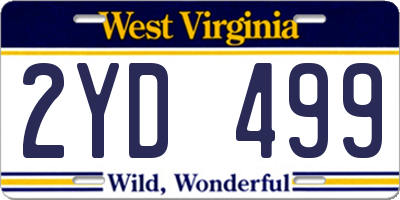WV license plate 2YD499