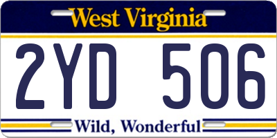 WV license plate 2YD506