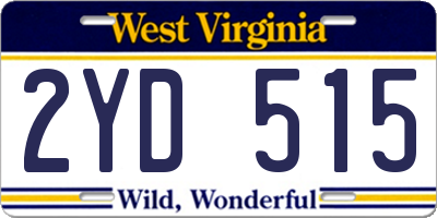 WV license plate 2YD515