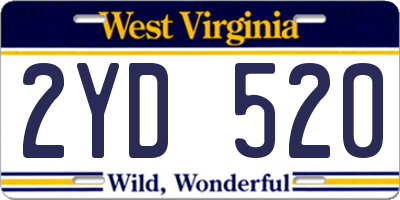 WV license plate 2YD520