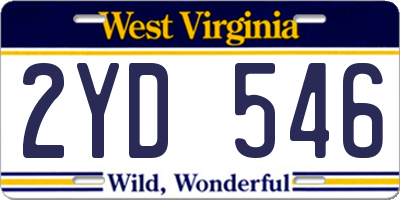 WV license plate 2YD546