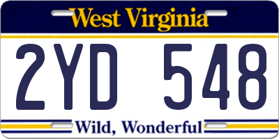 WV license plate 2YD548