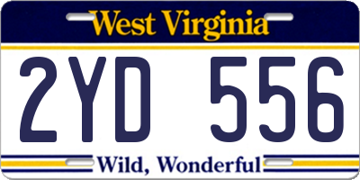 WV license plate 2YD556