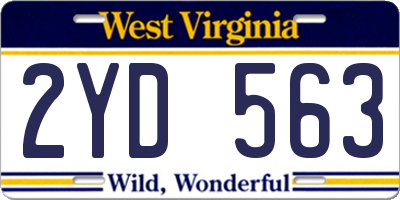 WV license plate 2YD563