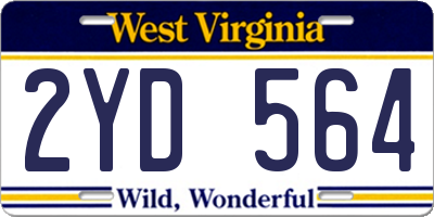 WV license plate 2YD564