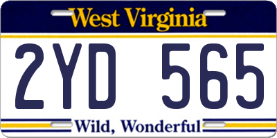 WV license plate 2YD565