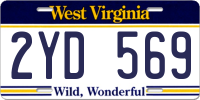 WV license plate 2YD569