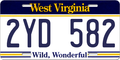 WV license plate 2YD582