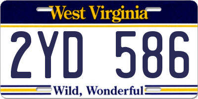 WV license plate 2YD586