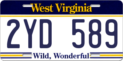 WV license plate 2YD589