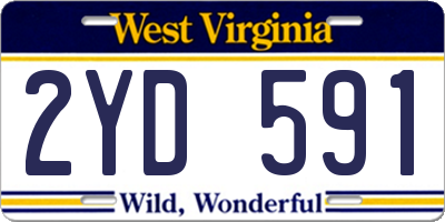 WV license plate 2YD591
