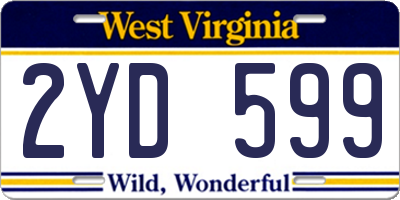 WV license plate 2YD599