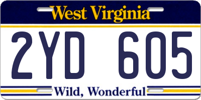 WV license plate 2YD605