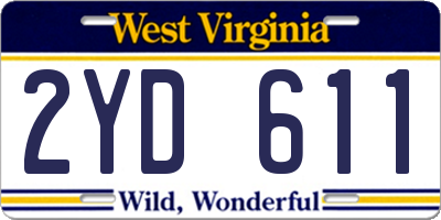WV license plate 2YD611