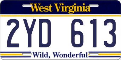 WV license plate 2YD613