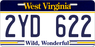 WV license plate 2YD622
