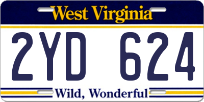 WV license plate 2YD624