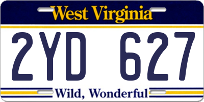 WV license plate 2YD627