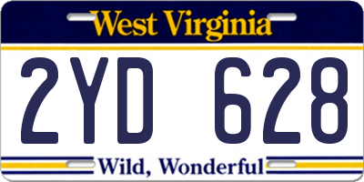 WV license plate 2YD628