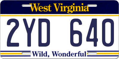 WV license plate 2YD640