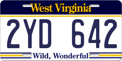 WV license plate 2YD642