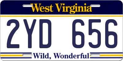 WV license plate 2YD656