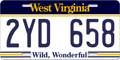 WV license plate 2YD658