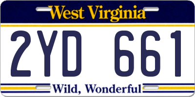 WV license plate 2YD661