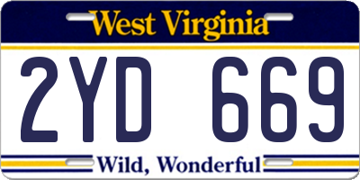WV license plate 2YD669