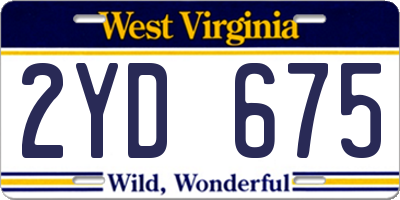 WV license plate 2YD675