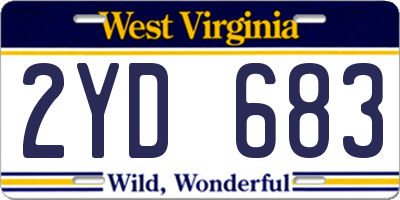 WV license plate 2YD683