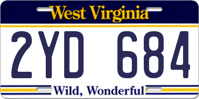 WV license plate 2YD684