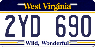 WV license plate 2YD690
