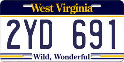 WV license plate 2YD691