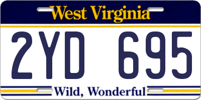WV license plate 2YD695